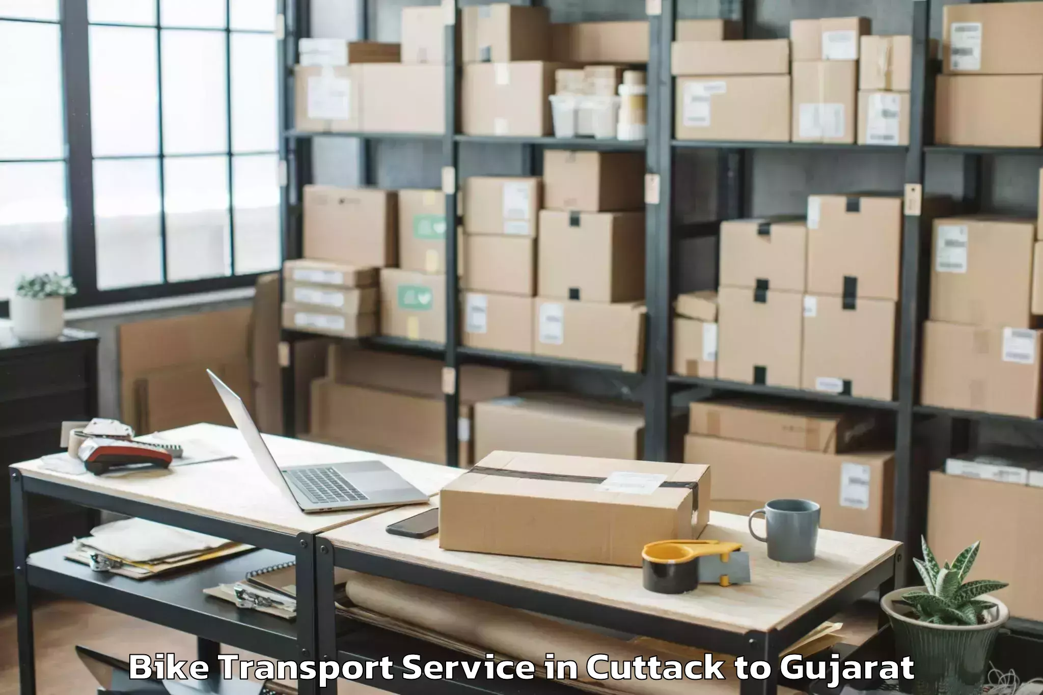 Top Cuttack to Palladium Ahmedabad Bike Transport Available